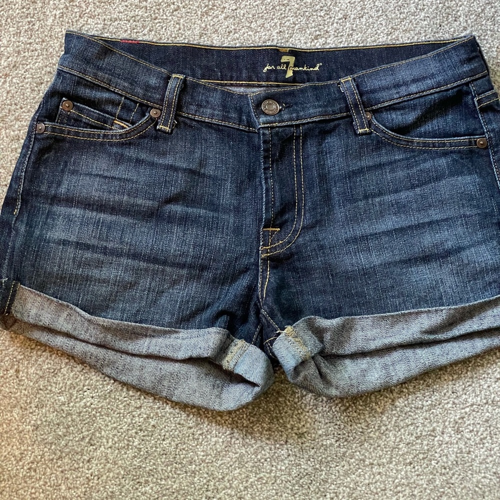 7 For All Mankind - Roll Cuff Denim Shorts